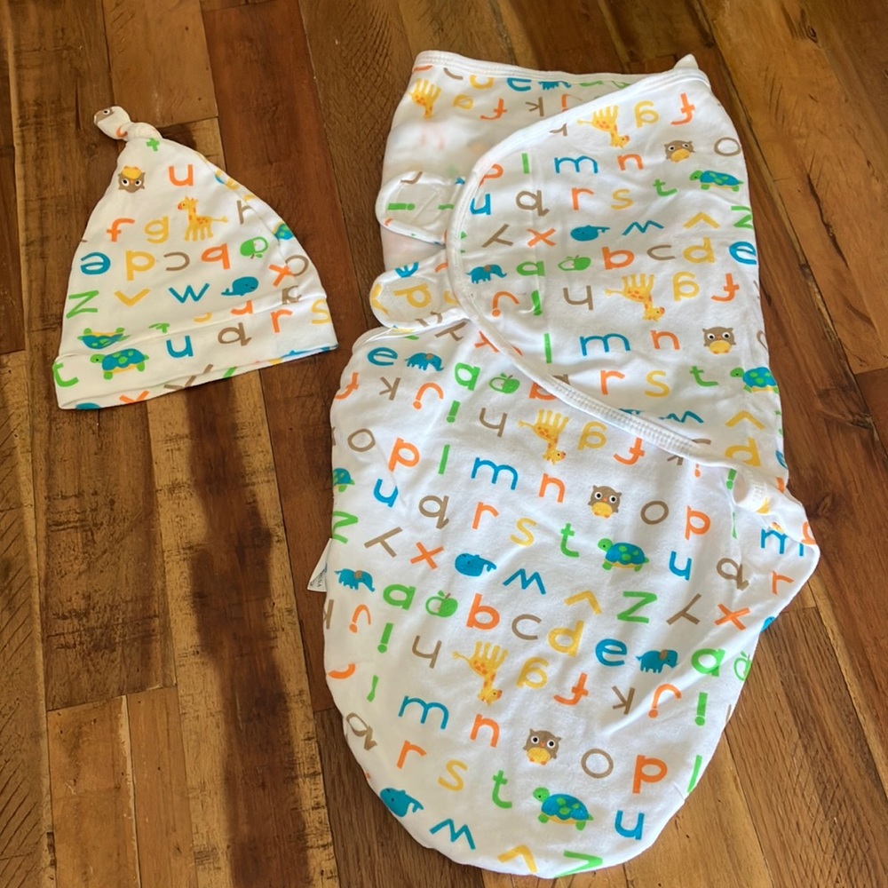 Swaddle wrap and hat set
